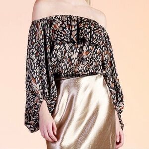 Elegant Off-Shoulder Patterned Top